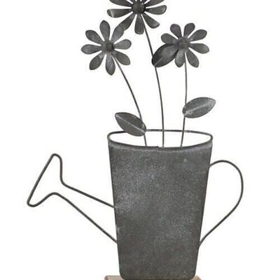 Watering can with flowers 24 cm PU 6