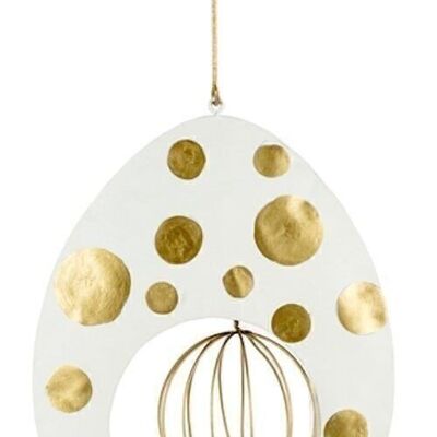 Pendant egg with golden dots 15 cm PU 6