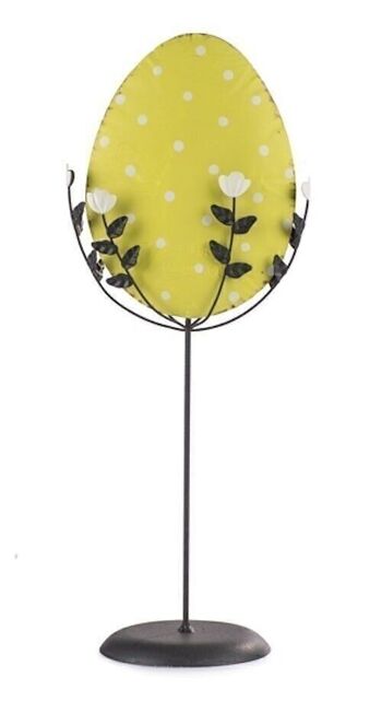 Oeuf jaune avec une couronne de fleurs 30 cm UE 4