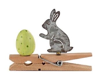 Clip lapin avec oeuf 7x5 cm UE 24