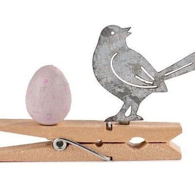 Clip bird with egg 7x5 cm PU 24