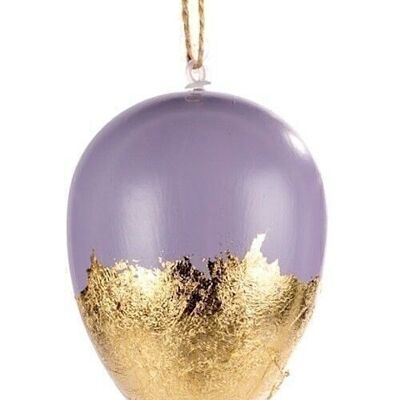 Pendant egg purple/gold 8 cm PU 24