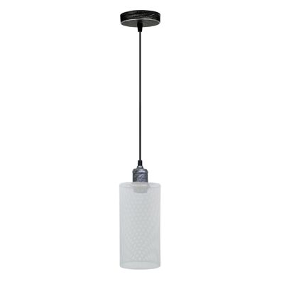 Lámpara colgante industrial con patrón blanco, pantalla de Metal para Loft, decoración de fiesta nórdica, Lampion ~ 3444