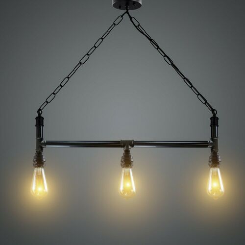 Industrial Steam Punk 3Way Over Table Light Indoor Ceiling Hanging Pendant Light~3670