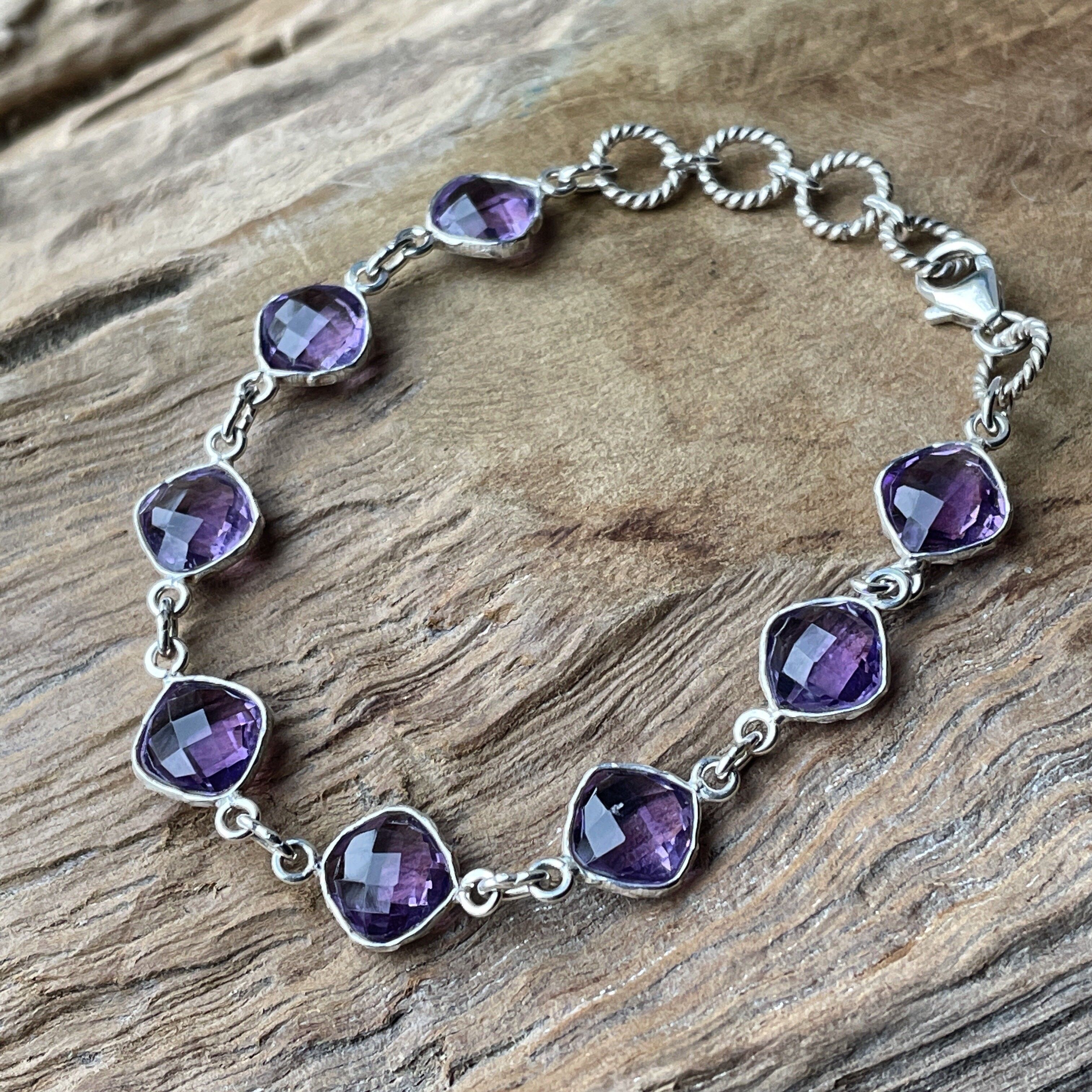 Amethyst sterling hot sale silver bracelet