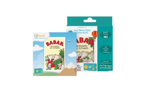 Coffret Babar aux royaumes des éléphants - Livre audio interactif dès 3 ans à écouter sur Ma Fabrique à Histoires