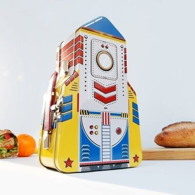 Rocket Lunch Box Red, Blue & Yellow