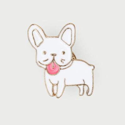 Emaille Pins Weißer Hund