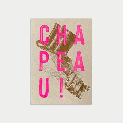 Postcard / Chapeau! / eco paper / vegetable dye