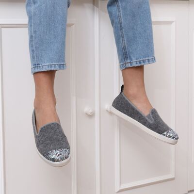 Pantofole AW glitterate grigie per bambini
