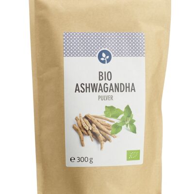 Ashwagandha Pulver, bio 300g | Indische Schlafbeere | VEGAN | Beutel mit Zipp-Verschluß