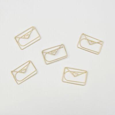 5 ENVELOPPES OR CLIPS PAPIER AMUSANT