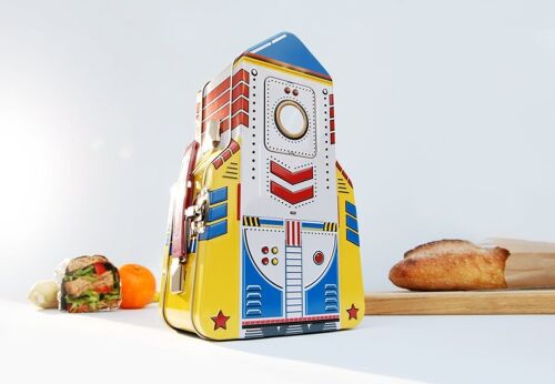Red, Blue & Yellow Rocket Lunch Box