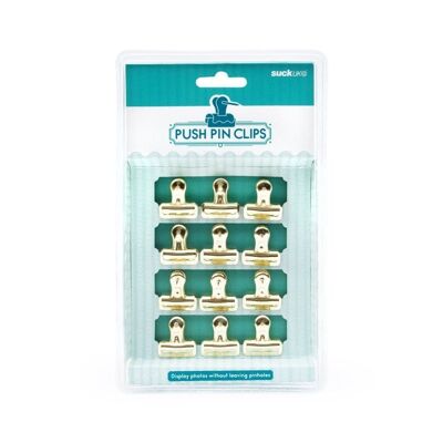 12 GOLD PINS PUSH PIN CLIPS