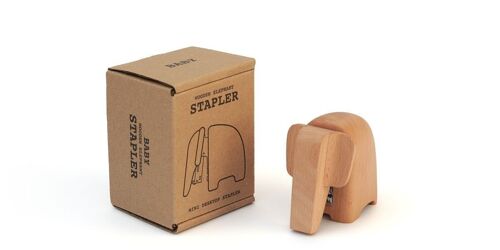Small Wooden Elephant Stapler