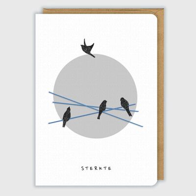 Viel Glück | Trauerkarte 'Vögel'