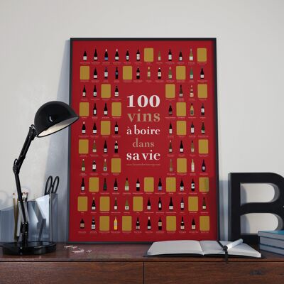 100 vinos para beber en tu vida (Cartel para raspar) - 50x70cm