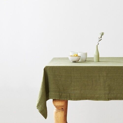 Martini Olive Linen Tablecloth