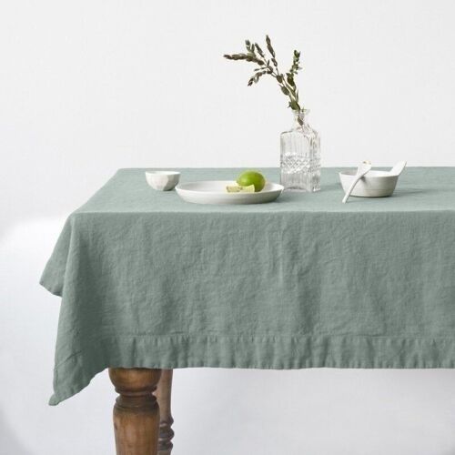 Green Milieu Linen Tablecloth