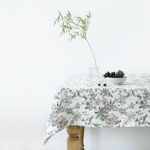 Birds Linen Tablecloth