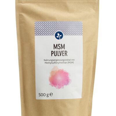 MSM Pulver 500g | Methylsulfonylmethan | VEGAN | Beutel mit Zipp-Verschluß
