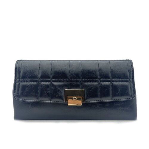 Amelia Isabella Faux Leather Turnlock Evening Bag