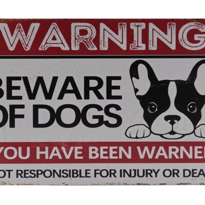 Beware of dogs metalen bord 20x30cm