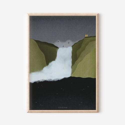 Poster - Wasserfall Island / Skogafoss