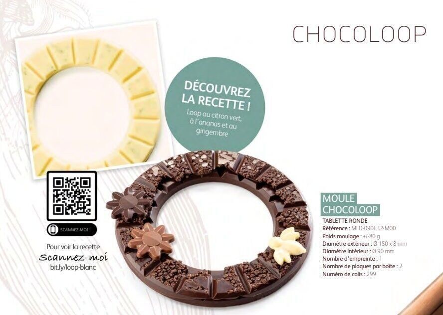 CACAO BARRY - MOULD_PACKAGE N°299_ROUND TABLET/ Chocoloop