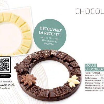 CACAO BARRY - MOULD_PACKAGE N°299_ROUND TABLET/ Chocoloop