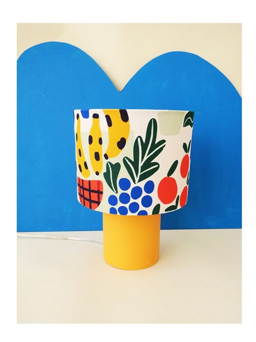 Yellow Cylinder Lamp & Tutti Frutti Lampshape