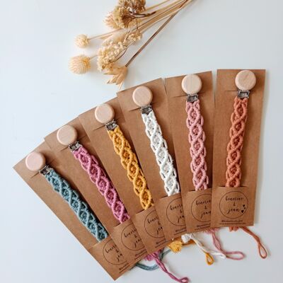 Set of 6 macrame pacifier clips