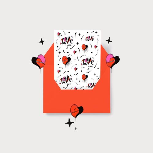 “LOVE YOU” Hearts - Love / Valentine's / Wedding / Engagement greeting card