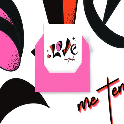 “LOVE Me Tender” White / Pink - Elvis inspired / Love / Wedding / Valentine's Card