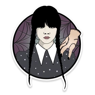 Wednesday Addams & Thing Spooky Inspired Vinyl Sticker