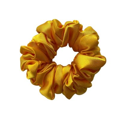 Yellow Satin Hair Scrunchie