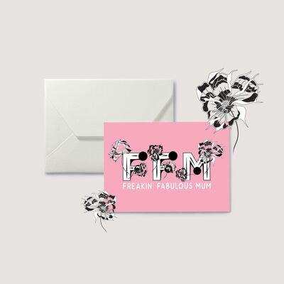 FREAKIN’ FABULOUS MUM: Mother's Day / Thank you Card / English Mother's Day / Greeting Card