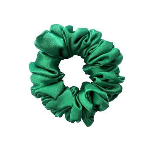 Green Satin Hair Scrunchie