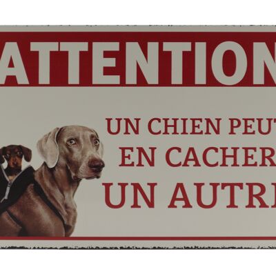 Attentie honden metalen bord 20x30cm