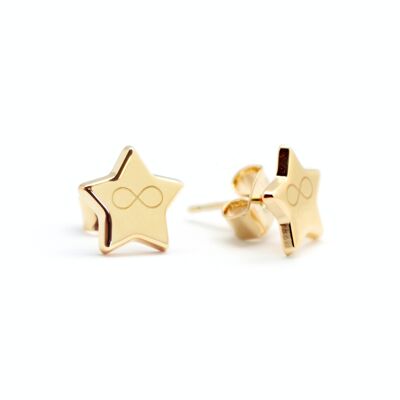 Women's gold-plated star chips - INFINI engraving