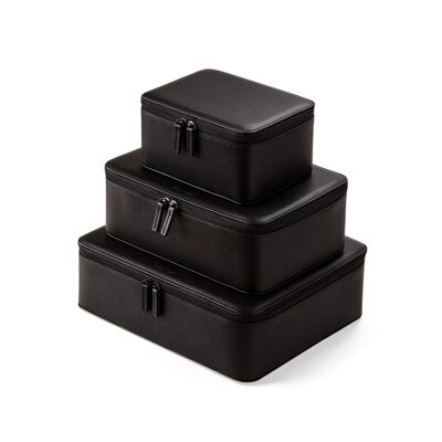 Vegan Leather Packing Cube Set Black