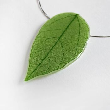 Pendentif Feuille Verte 2