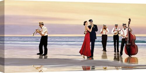 Quadro moderno e romantico, su tela: Pierre Benson, Romance on the beach