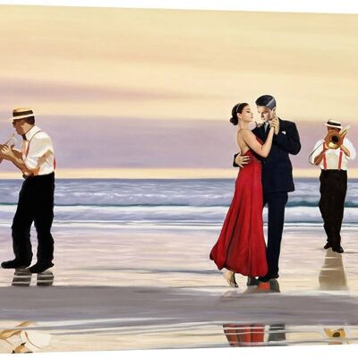 Modern and romantic painting, on canvas: Pierre Benson, Romance on the beach