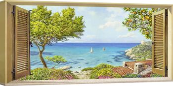 Peinture en trompe-l'oeil sur toile : Andrea Del Missier, Fenêtre sur la mer 1