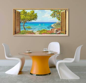 Peinture en trompe-l'oeil sur toile : Andrea Del Missier, Fenêtre sur la mer 2