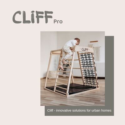 CLIFF PRO Black Edition - PREMIUM Klettergerüst für Kinder aus Naturholz, Montessori Kindermöbel