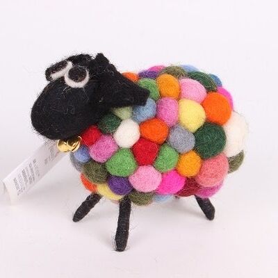 Felt ball sheep big colorful
