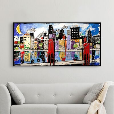 Quadro moderno e colorato, su tela: Wallas, Citycolor