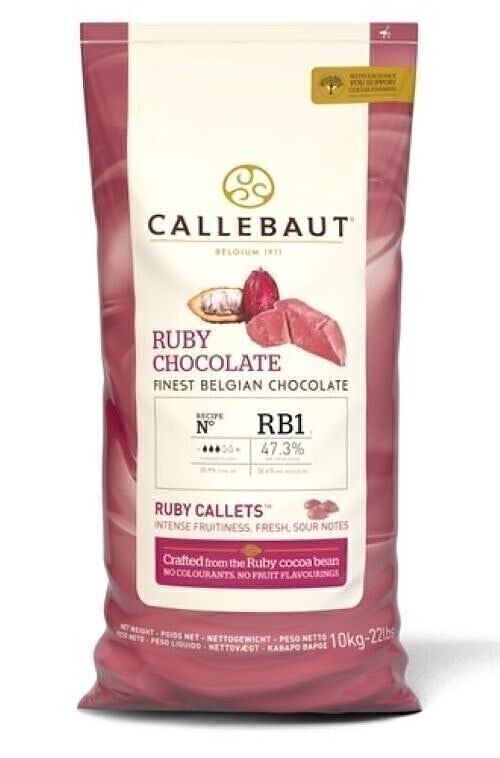 CALLEBAUT - FINEST BELGIAN RUBY CHOCOLATE- RECETTE N° RB1  10kg  PISTOLES